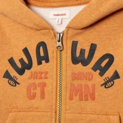 Outlet Baby Boy Caramel Zip Hoodie Child Cardigans & Sweaters