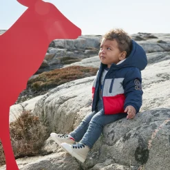 Hot Baby Boy Coated Color Block Bomber Jacket Child Outerwear