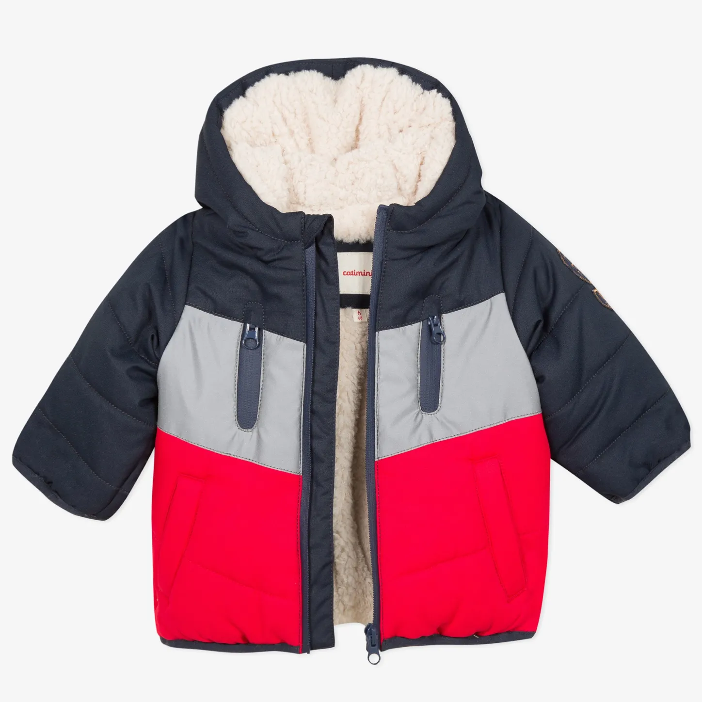 Hot Baby Boy Coated Color Block Bomber Jacket Child Outerwear
