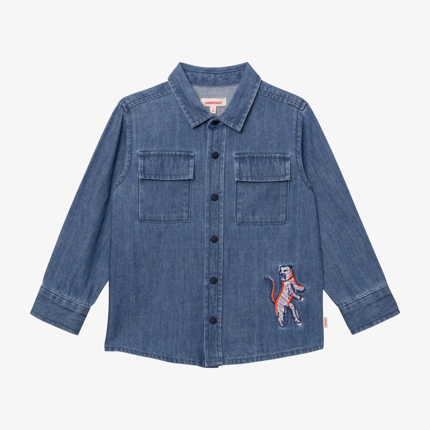Outlet Baby Boy Embroidered Denim Shirt Child T-Shirts, Polos & Shirts