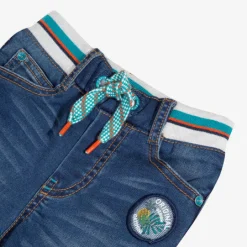 Fashion Baby Boy Jeans In Stone-Washed Denim Knit Knitted Waistline Child Pants, Shorts & Overalls