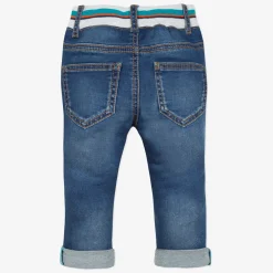 Fashion Baby Boy Jeans In Stone-Washed Denim Knit Knitted Waistline Child Pants, Shorts & Overalls