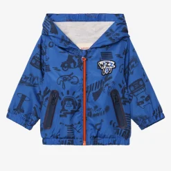 Fashion Baby Boy Printed Blue Windbreaker Child Outerwear
