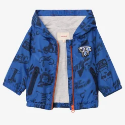 Fashion Baby Boy Printed Blue Windbreaker Child Outerwear