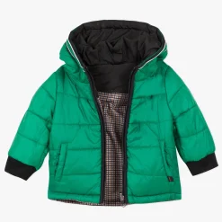 Clearance Baby Boy Reversible Moss Green Parka Child Outerwear