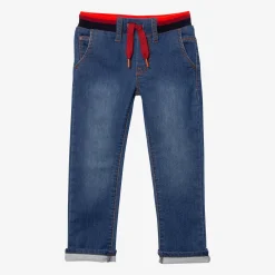 Clearance Baby Boys' Blue Striped Pull-On Jeans Child Pants, Shorts & Overalls