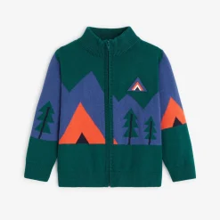 Clearance Baby Boys' Green Zip Cardigan Child Cardigans & Sweaters