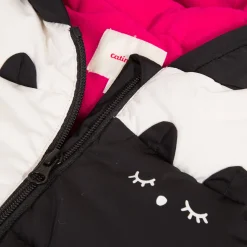 Clearance Baby Girl Black And White Hooded Puffer Jacket Child Outerwear