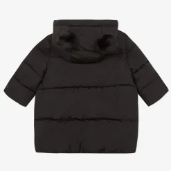 Clearance Baby Girl Black And White Hooded Puffer Jacket Child Outerwear