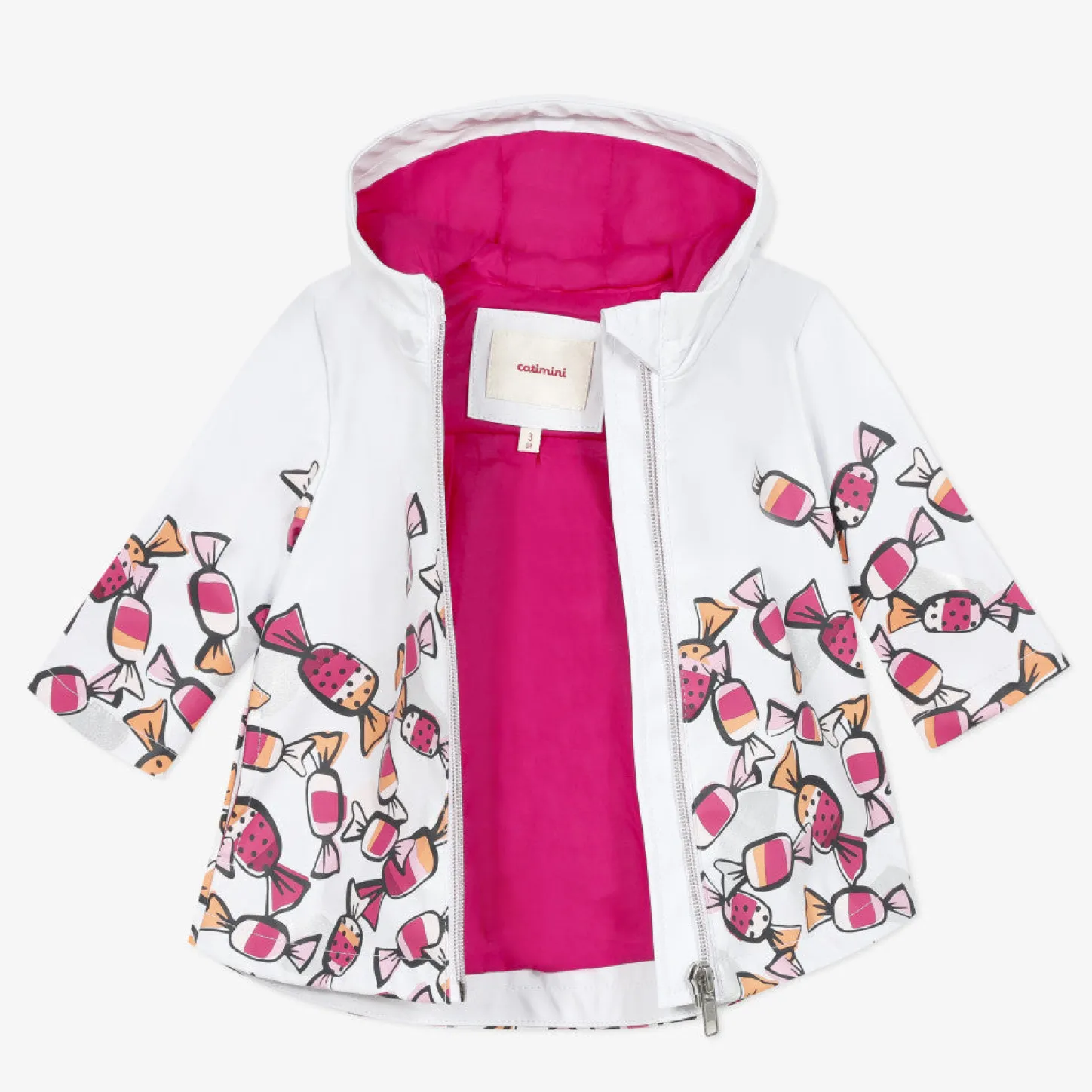 Outlet Baby Girl Candy Printed Raincoat Child Outerwear