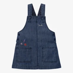 Online Baby Girl Embroidered Denim Bib Dress Child Dresses