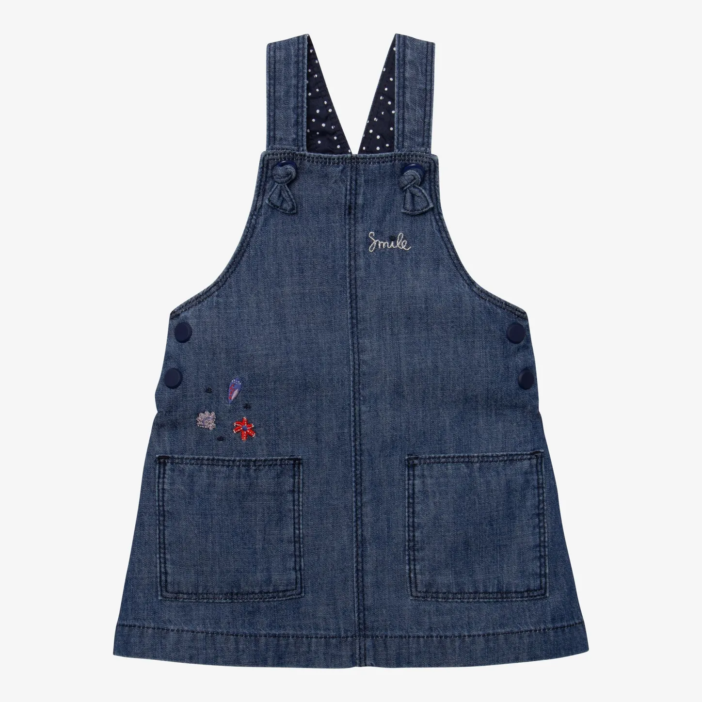 Online Baby Girl Embroidered Denim Bib Dress Child Dresses