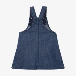 Online Baby Girl Embroidered Denim Bib Dress Child Dresses
