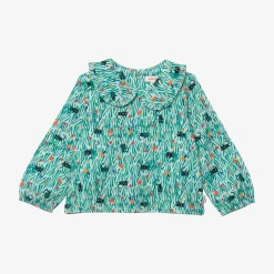 Hot Baby Girl Floral Green Blouse Child T-Shirts & Tops