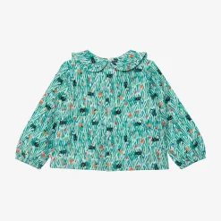 Hot Baby Girl Floral Green Blouse Child T-Shirts & Tops
