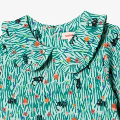 Hot Baby Girl Floral Green Blouse Child T-Shirts & Tops