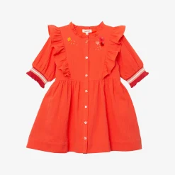 Best Baby Girl Frilly Orange Dress Child Dresses