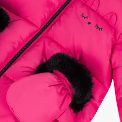 Hot Baby Girl Fuchsia Pink Hooded Puffer Jacket Child Outerwear