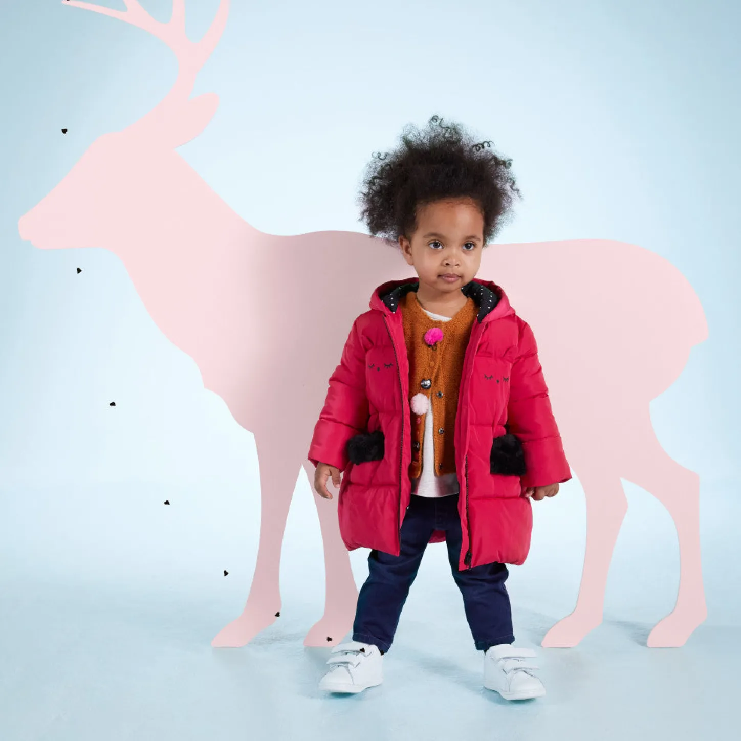 Hot Baby Girl Fuchsia Pink Hooded Puffer Jacket Child Outerwear