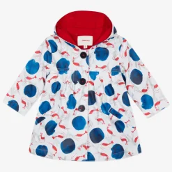 Online Baby Girl Marine Printed Rubberized Rain Jacket Child Outerwear