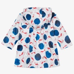 Online Baby Girl Marine Printed Rubberized Rain Jacket Child Outerwear