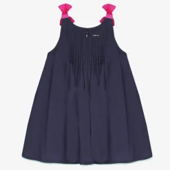 Online Baby Girl Navy Blue Sundress With Bow Child Dresses