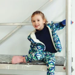 Clearance Baby Girl Printed Jacket With Faux Fur Lining Child Outerwear