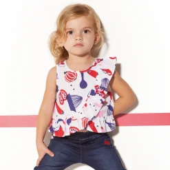Fashion Baby Girl Printed Ruffle Top Child T-Shirts & Tops