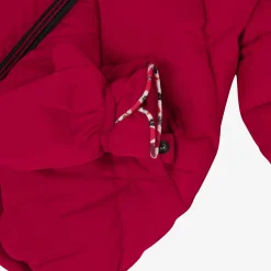 Clearance Baby Girl Red Coated Puffer Jacket And Mittens Child Outerwear