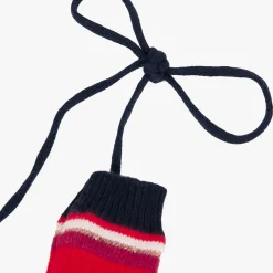 Fashion Baby Girl Red Polka Dot Knit Mittens Child Accessories