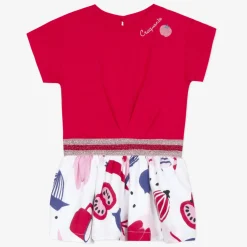 Outlet Baby Girl Red Printed Dress Child Dresses