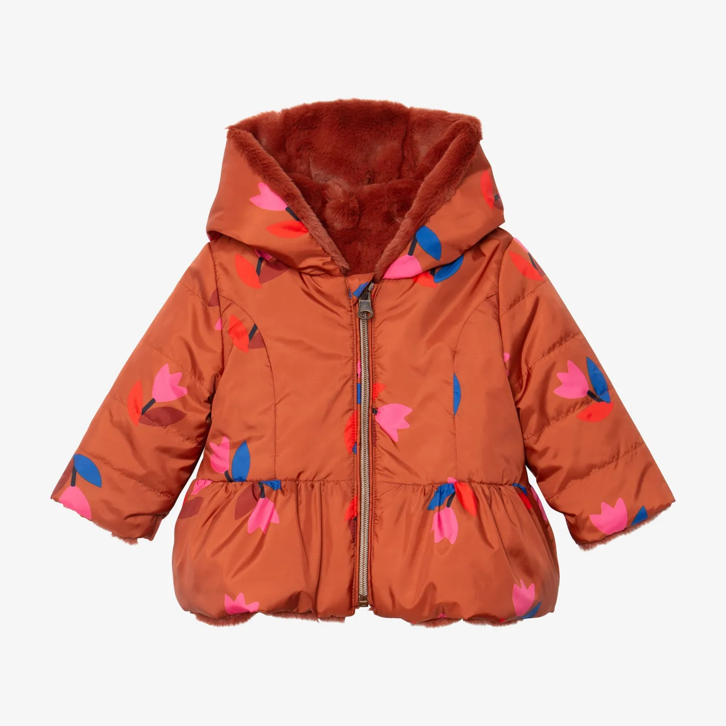 Clearance Baby Girl Reversible Puffer Jacket Child Outerwear