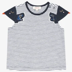 Online Baby Girl Striped Embroidered T-Shirt Child T-Shirts & Tops