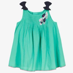 Fashion Baby Girl Teal Sundress With Bow Child Dresses