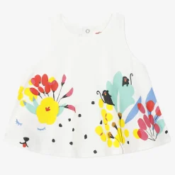 Best Baby Girl White Sleeveless Print Top Child T-Shirts & Tops