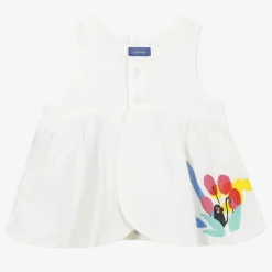Best Baby Girl White Sleeveless Print Top Child T-Shirts & Tops