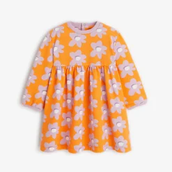 Best Baby Girls' Coral Long Sleeve Dress Child Dresses