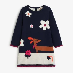 New Baby Girls' Navy Blue Long Sleeve Dress Child Dresses