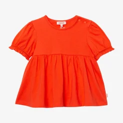 Hot Baby Girl's Orange Puff-Sleeve T-Shirt Child T-Shirts & Tops