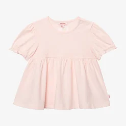 Clearance Baby Girl's Pink Puff-Sleeve T-Shirt Child T-Shirts & Tops