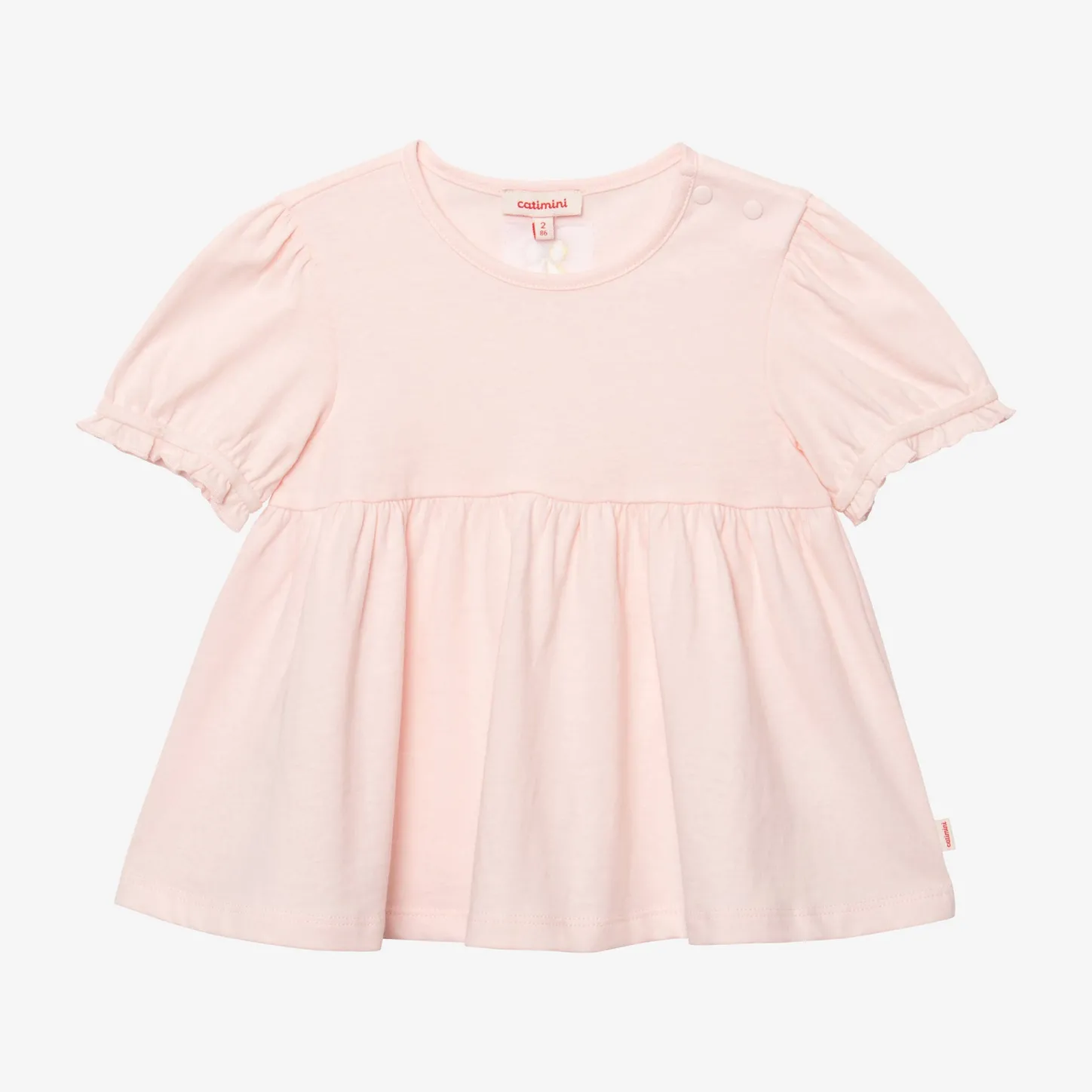 Clearance Baby Girl's Pink Puff-Sleeve T-Shirt Child T-Shirts & Tops