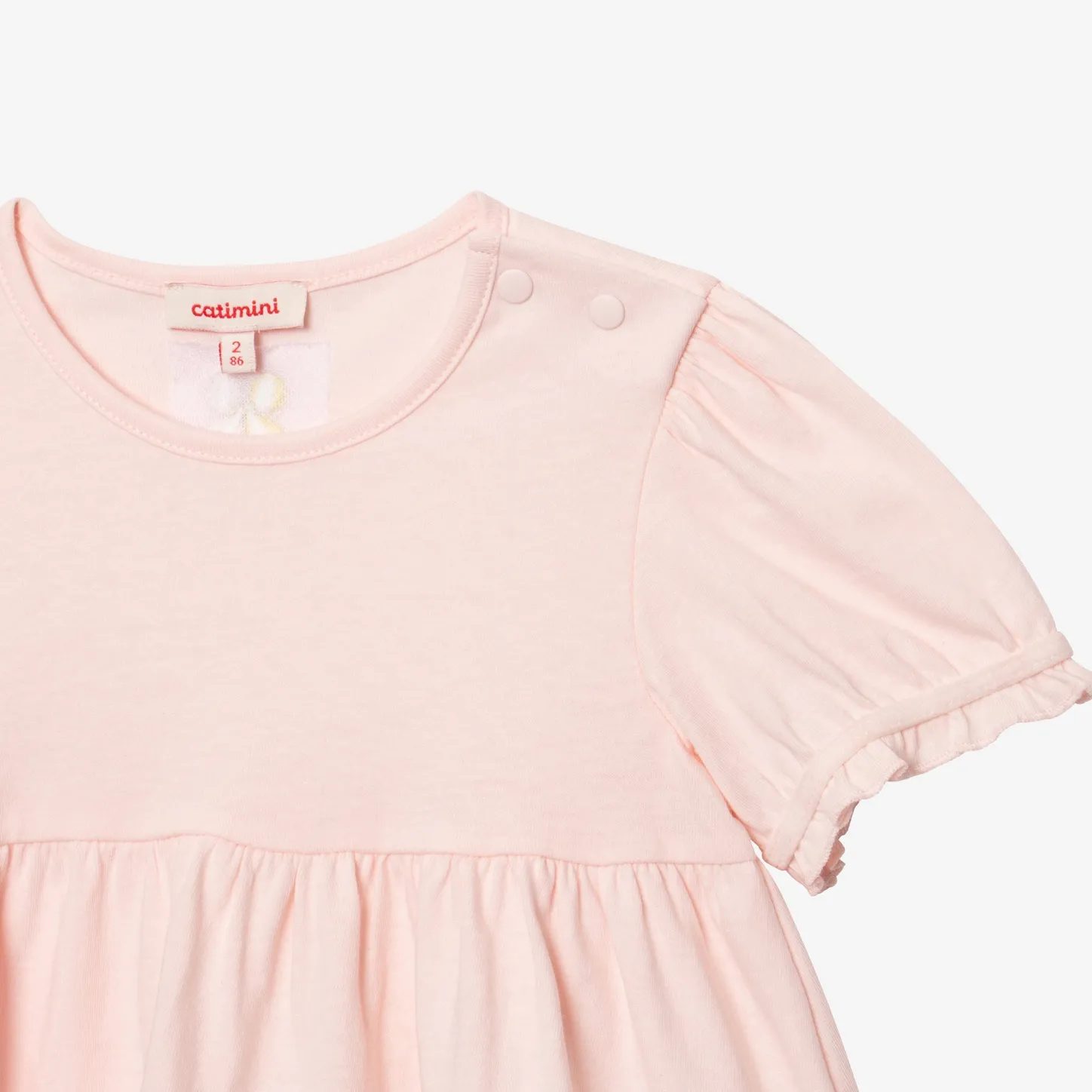 Clearance Baby Girl's Pink Puff-Sleeve T-Shirt Child T-Shirts & Tops