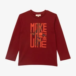 Online Boy Burgundy Long Sleeve T-Shirt Child T-Shirts