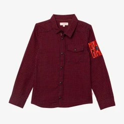 Fashion Boy Long Sleeve Red Check Shirt Child Shirts & Polos