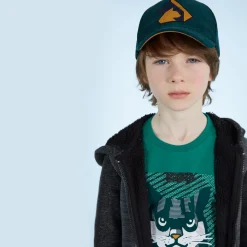 New Boys' Green Velvet Graphic Hat Child Accessories