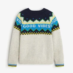 Discount Boys' Heather Grey Knitted Sweater Child Cardigans & Sweaters