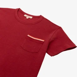 Online Boy's Red Striped Pocket T-Shirt Child T-Shirts