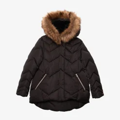 Online Girl Black Quilted Parka Child Outerwear