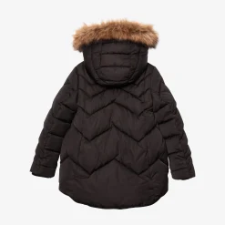 Online Girl Black Quilted Parka Child Outerwear