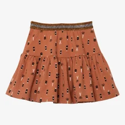 Online Girl Brown Ruffle Skirt Child Dresses & Skirts
